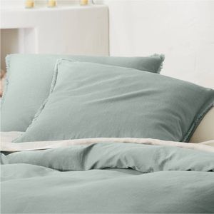 New Pair Casaluna Euro Shams Heavyweight Linen Blend in Sage Green